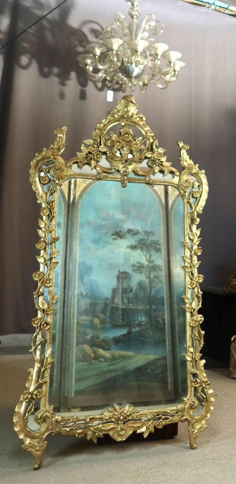 Louis XV giltwood mirror