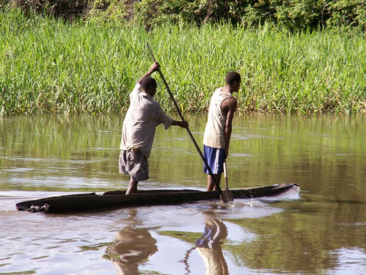 Proue de pirogue, art océanien, art tribal, Sculpture du Sépik, Papouasie Nouvelle Guinée, Océanie