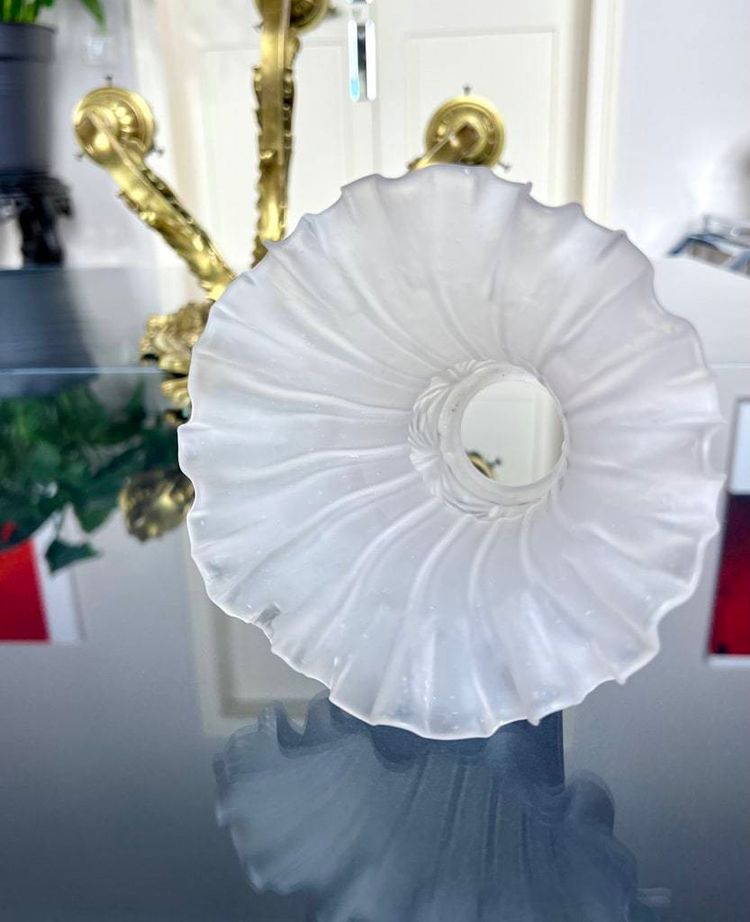 Bronze And Frosted Glass Wall Sconce - Late 19th Early 20th Century