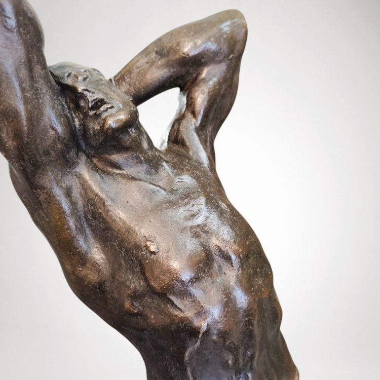 Effort Extrême - Potente scultura in bronzo di Alfredo Pina (1883-1966)