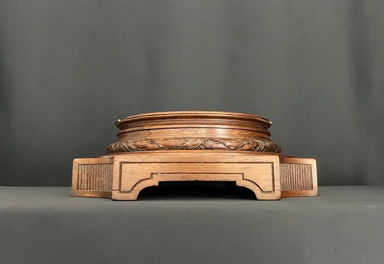 Socle en bois sculpté – signé ED. Mauvert LET Toulouse 