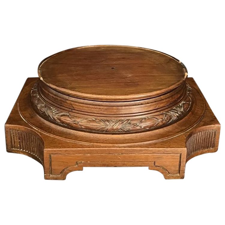 Socle en bois sculpté – signé ED. Mauvert LET Toulouse 