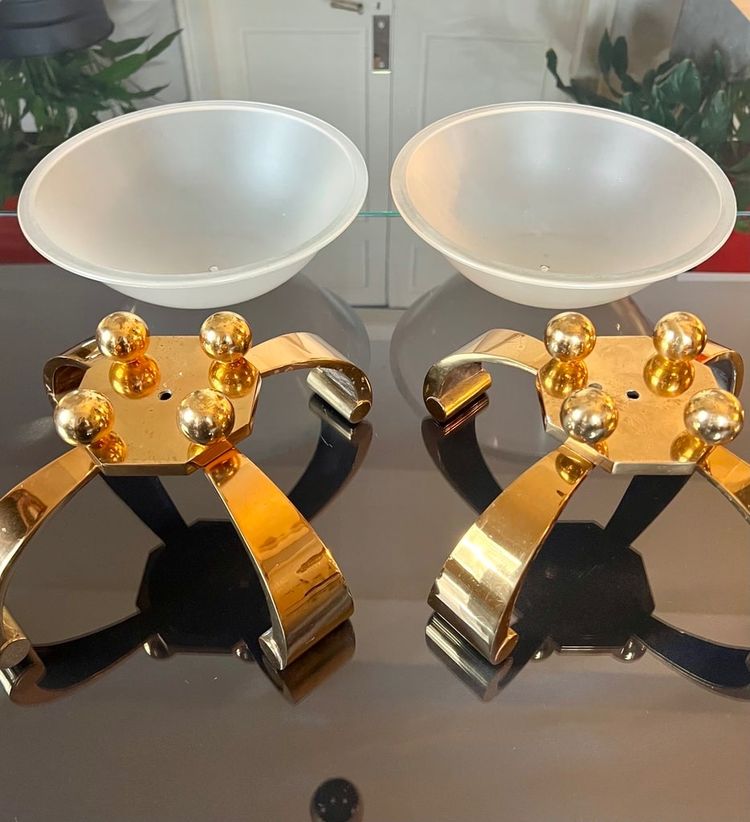 Coppia di lampade in bronzo Art Déco - Luci a colonna