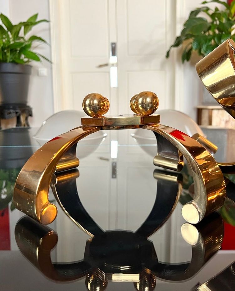 Coppia di lampade in bronzo Art Déco - Luci a colonna