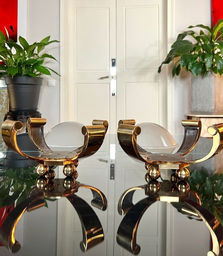 Coppia di lampade in bronzo Art Déco - Luci a colonna