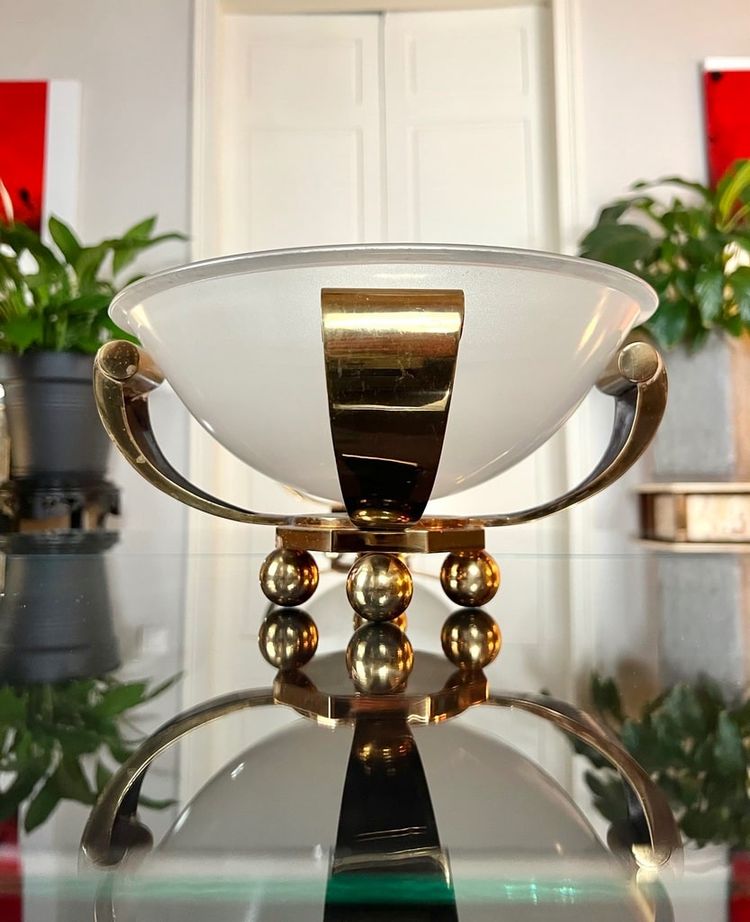 Coppia di lampade in bronzo Art Déco - Luci a colonna