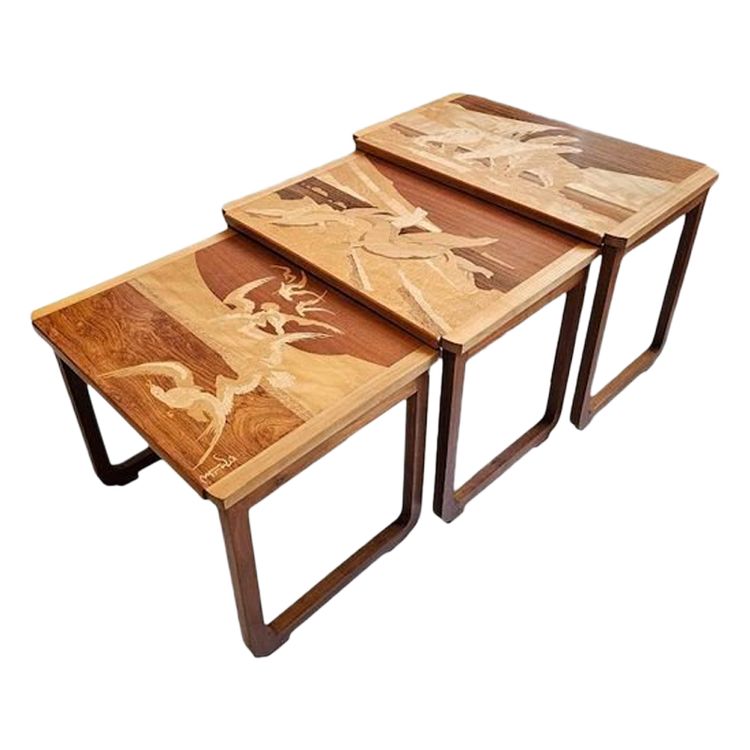 Emile Gallé "Polar Bear" nesting tables