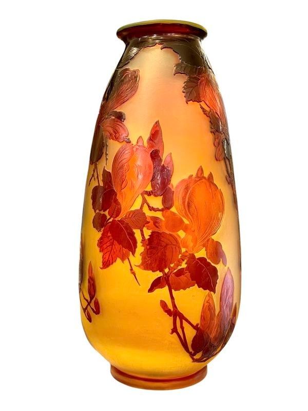 Emile Gallé Important Art Nouveau "Magnolias" Vase