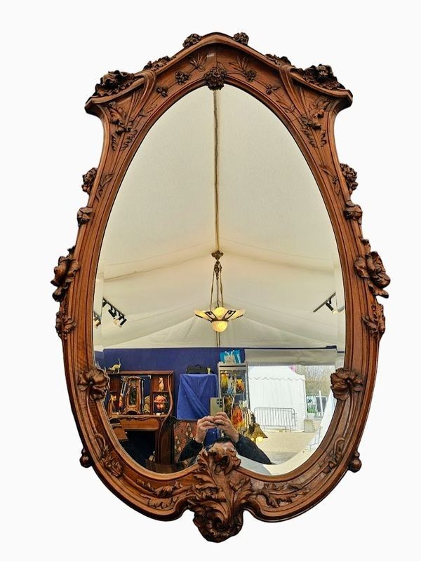 Art Nouveau Ecole de Nancy "aux Pavots" mirror