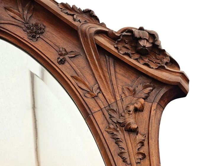 Art Nouveau Ecole de Nancy "aux Pavots" mirror