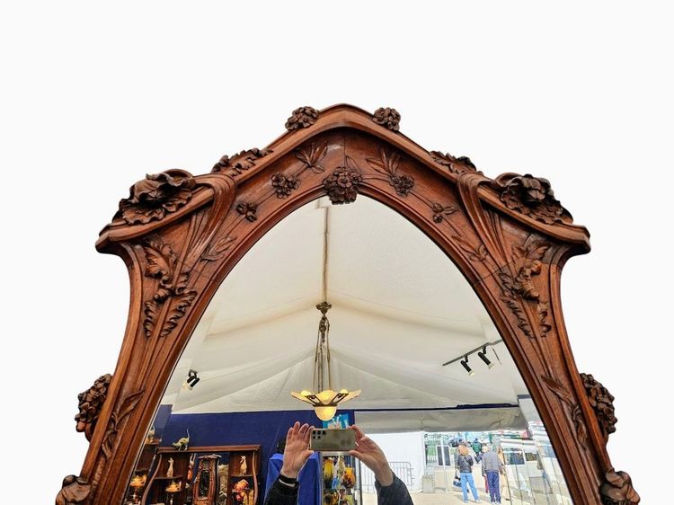 Art Nouveau Ecole de Nancy "aux Pavots" mirror