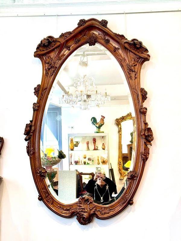 Art Nouveau Ecole de Nancy "aux Pavots" mirror