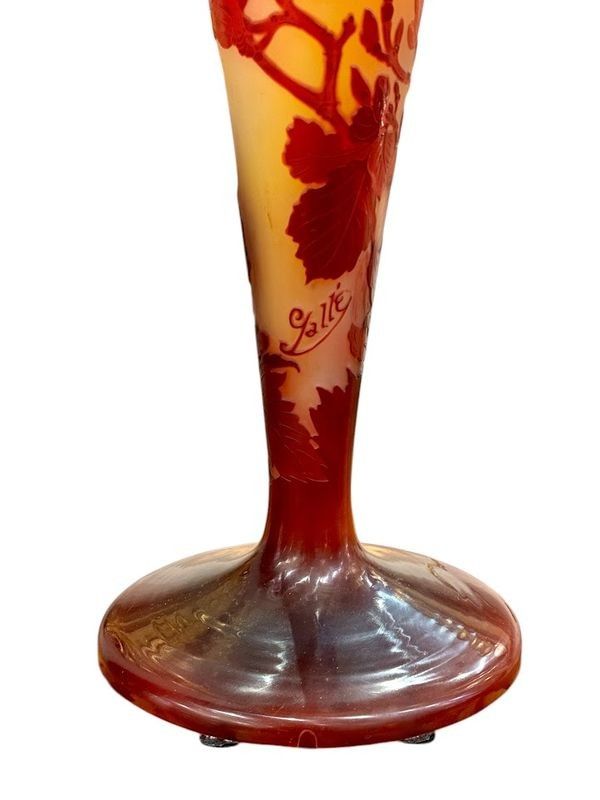 Lampada a fungo grande in stile Art Nouveau "Magnolias" di Emile Gallé