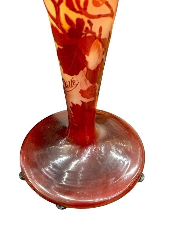 Lampada a fungo grande in stile Art Nouveau "Magnolias" di Emile Gallé