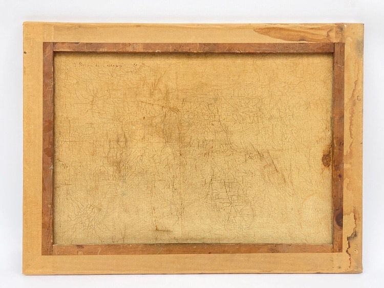 Olio su tela firmato Denys o Lenys H. Bacino di carenaggio del porto di Marsiglia