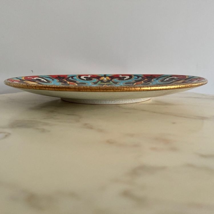 Longwy Arabesque enamel dish created by P. Mignon