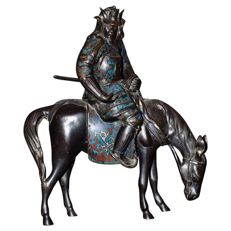 Samouraï En Bronze Cloisonné Fin XIXe Siècle