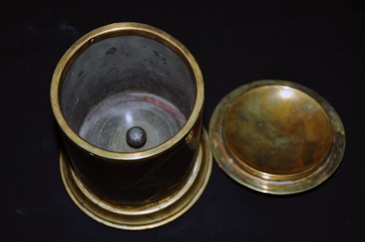Art Deco Tabakbehälter In Bronze Und Palisander Intarsien Circa 1920