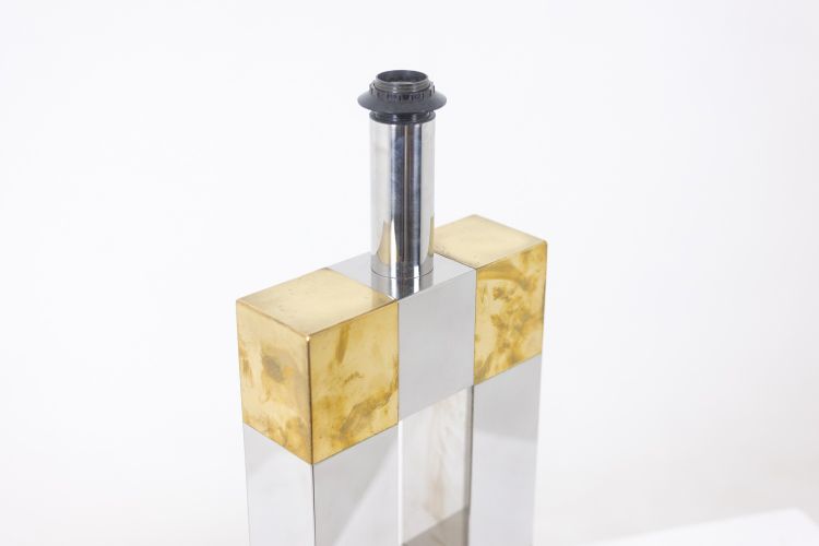 Geometric lamp in silvered and gilded metal. Circa 1970. LS5792407U