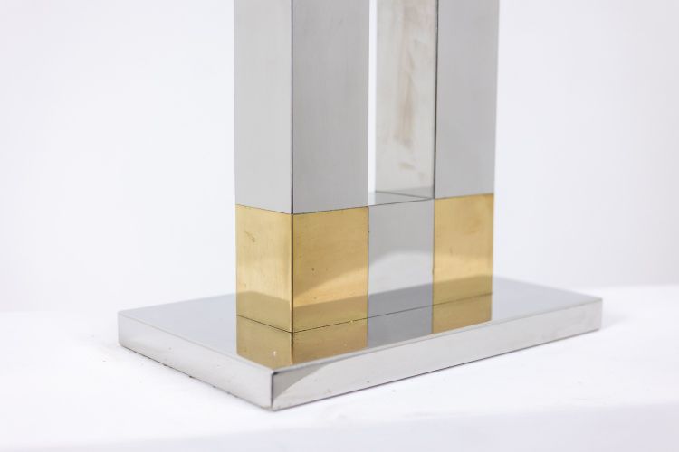 Geometric lamp in silvered and gilded metal. Circa 1970. LS5792407U
