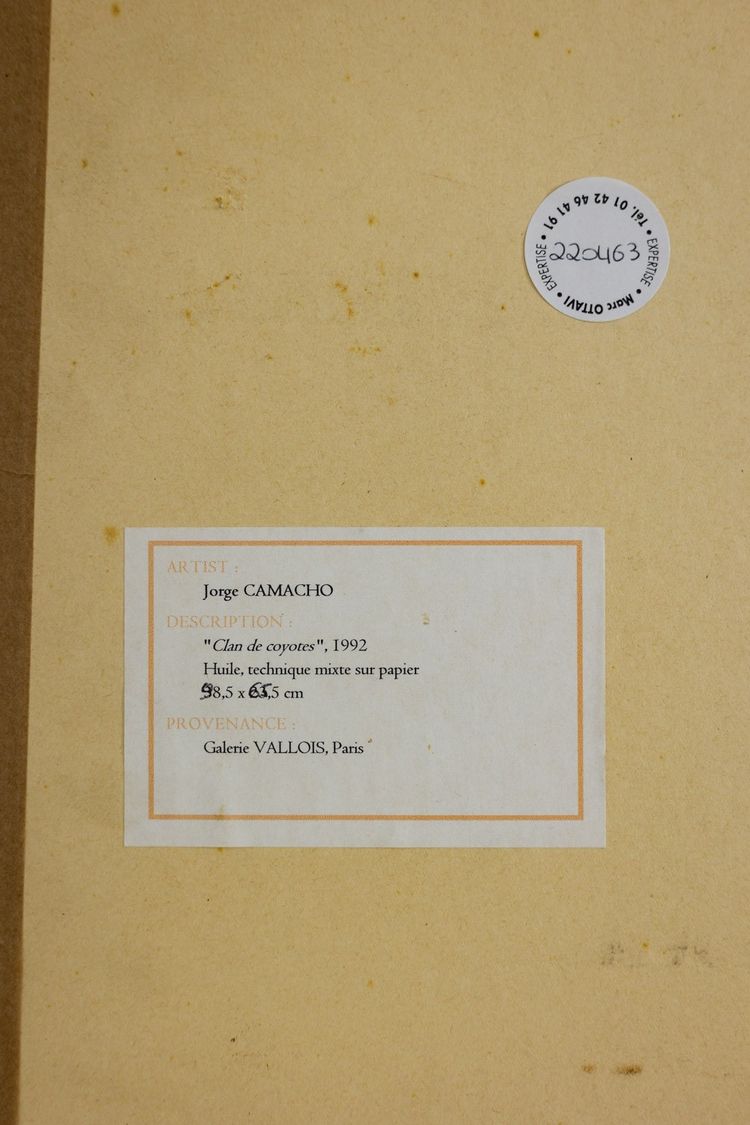 Jorge Camacho. Work "Clan de coyotes". Year 1992. LS60835008M