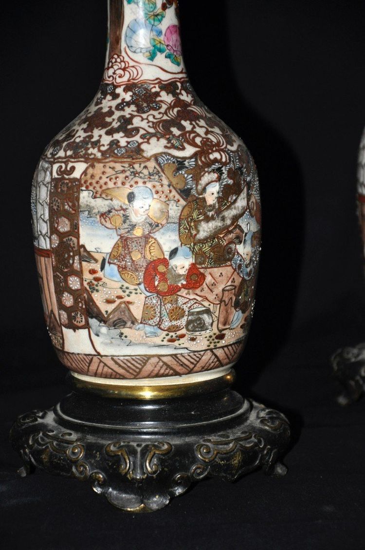 Pair Of Chinese Porcelain Vases With Bronze Mounting, Minton Style