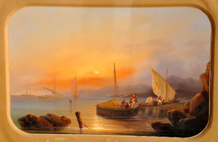 Paire gouaches XIXe Siècle Signées Guispe Delpino