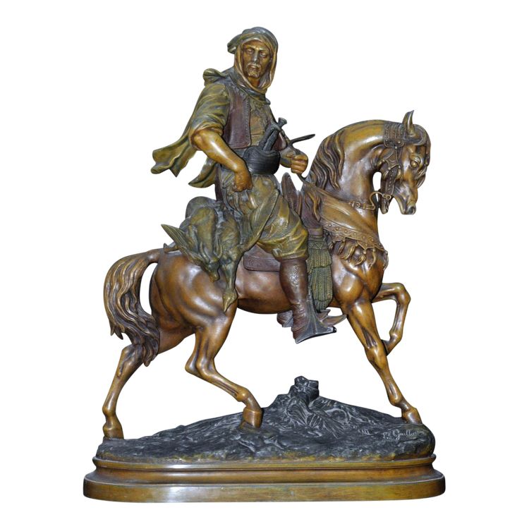 Cavaliere arabo del XIX secolo firmato Barye Fils & Guillaumin