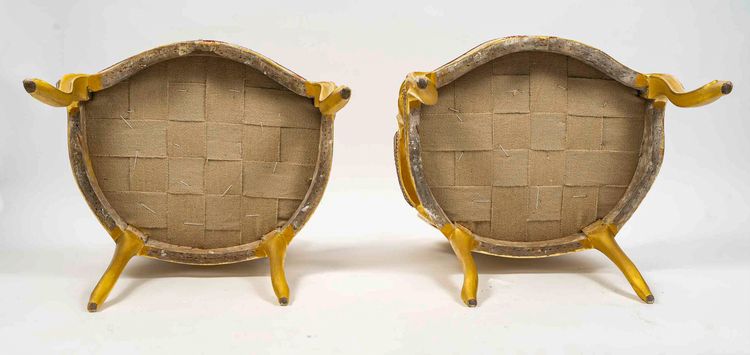 Georges Jacob reçu Maitre en 1765 Quatre fauteuils en bois doré d’époque Louis XV vers 1765-1770