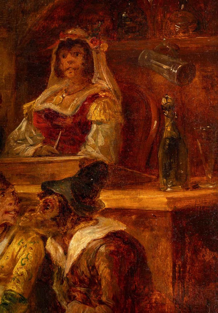 Zacharie Noterman (1820-1890) The Monkey Tavern oil on wood circa 1860