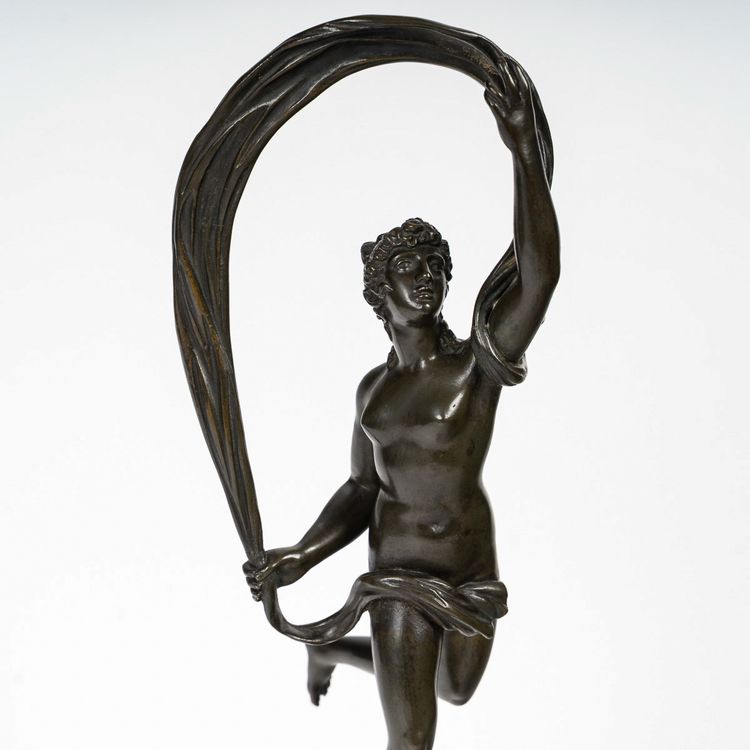 D’après Jean de Bologne (1529-1608) - La Fortune bronze ciselé à patine verte vers 1830-1850