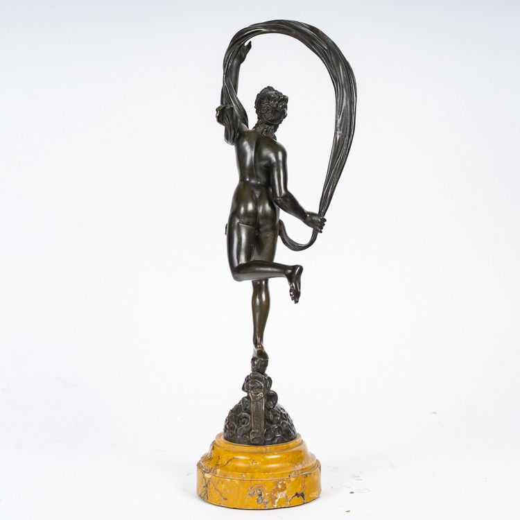 D’après Jean de Bologne (1529-1608) - La Fortune bronze ciselé à patine verte vers 1830-1850