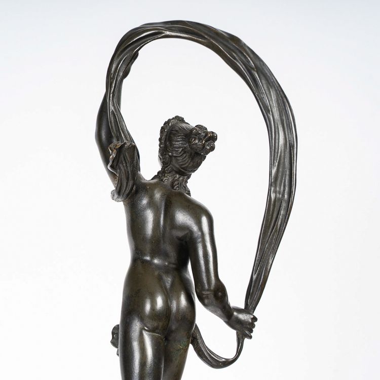 D’après Jean de Bologne (1529-1608) - La Fortune bronze ciselé à patine verte vers 1830-1850