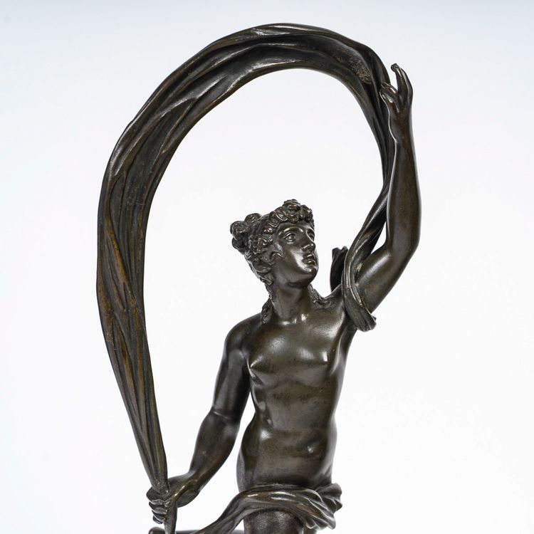 D’après Jean de Bologne (1529-1608) - La Fortune bronze ciselé à patine verte vers 1830-1850