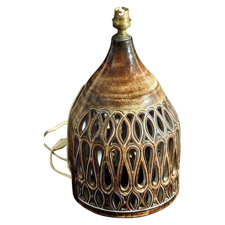 Lamp Stand Circa 1960 Signed Valoris & Le Vieux Moulin