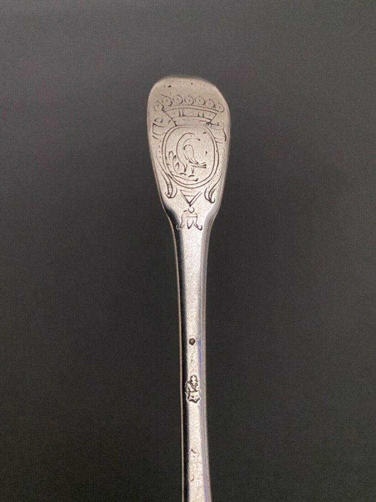 Two small 18th century silver spoons with count's crown monogram