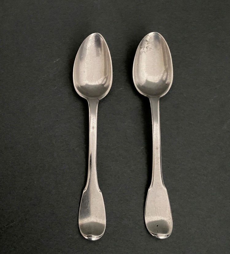Two small 18th century silver spoons with count's crown monogram