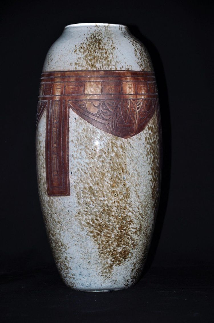 Paire De Vases Ovoïdes Signés Legras Art Déco Pâte De Verre Marmoréenne Circa 1930