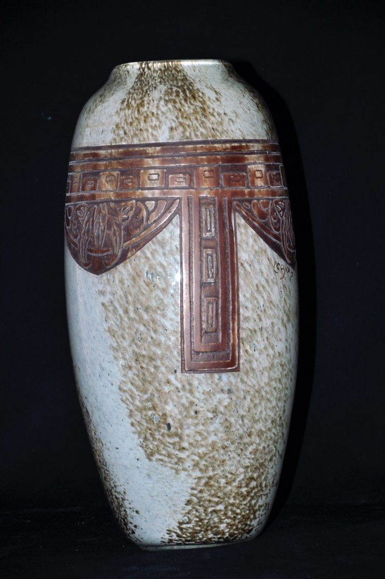 Paire De Vases Ovoïdes Signés Legras Art Déco Pâte De Verre Marmoréenne Circa 1930