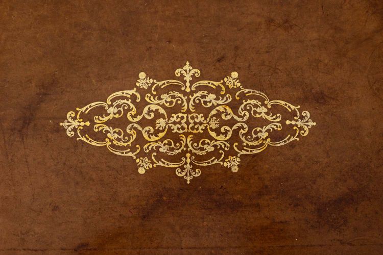 Scrivania piatta in stile Luigi XV decorata con scene lacustri. Circa 1800. LS60861809U