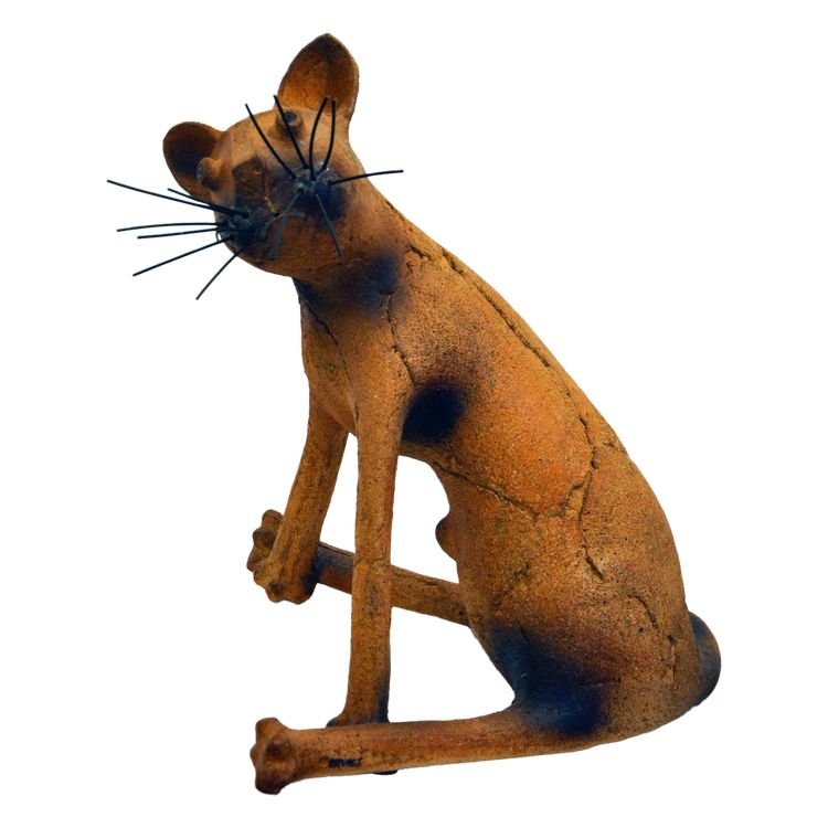 Chat En Céramique Signé Atelier Palègre Circa 1970