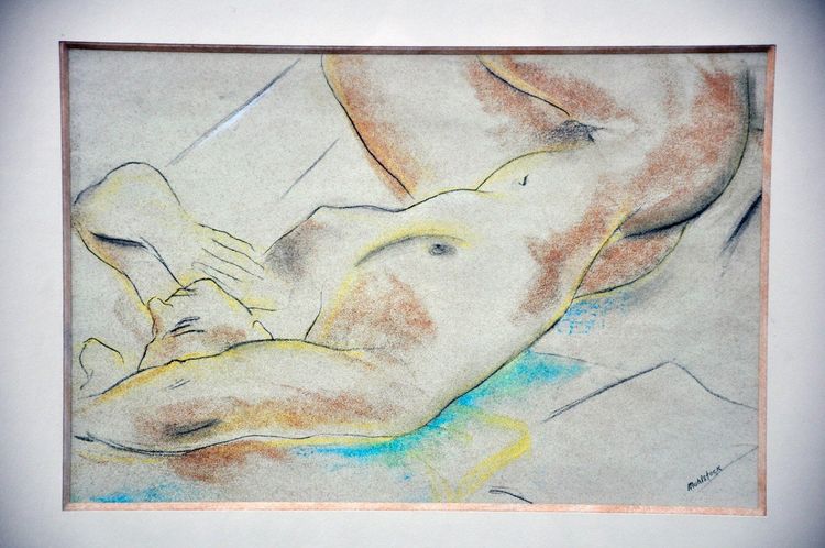 Pastel Nu Signé Louis Muhlstock XXᵉ Siècle