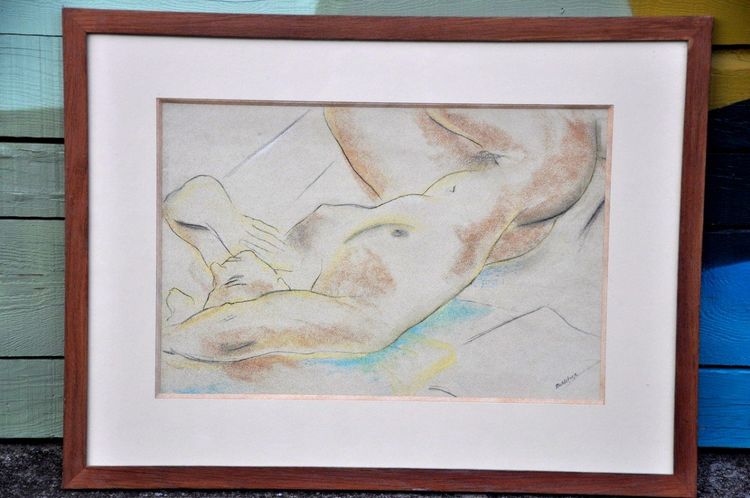 Pastel Nu Signé Louis Muhlstock XXᵉ Siècle