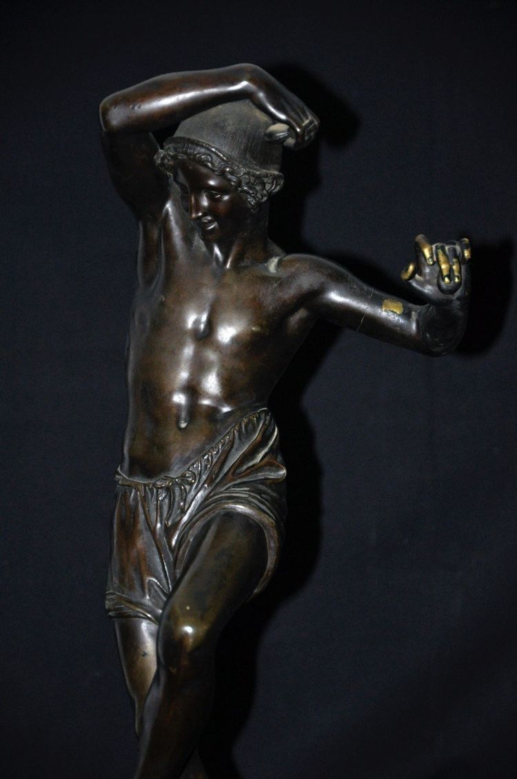 Danseur Napolitain Aux Castagnettes En Bronze Signé Duret XIXᵉ Siècle