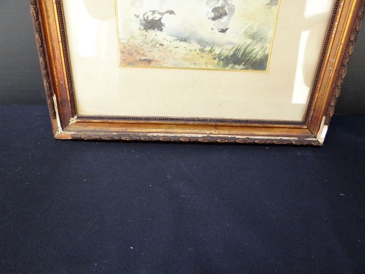 Tableau aquarelle hussard de la guerre 1870 par Charles Gare à identifier 1908