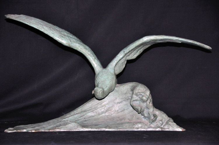 Gabbiano in bronzo Art Déco firmato Louis Fiot 1930 circa