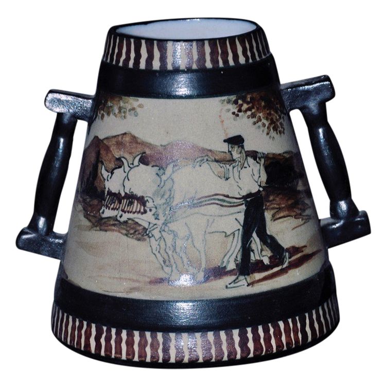 Ceramic Vase Signed Le.corrone Ciboure Circa 1950
