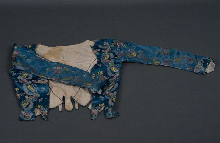 Giacca bolero del XVII o XVIII secolo con decorazioni floreali e pizzi ricamati a mano