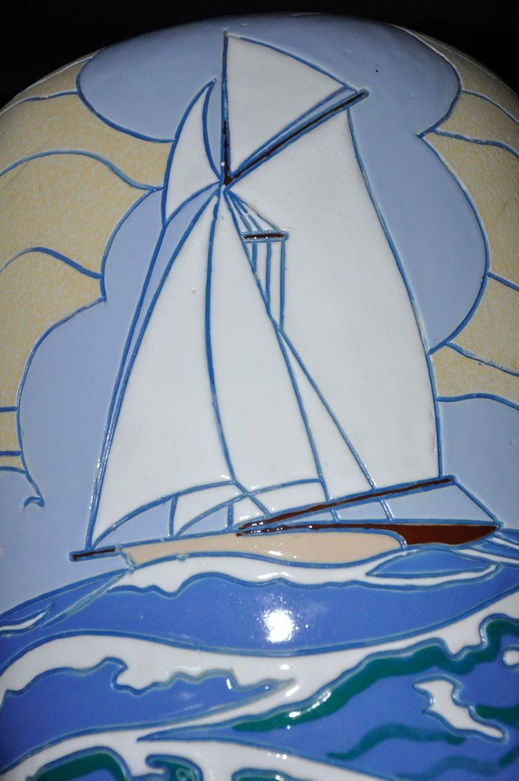 Art Deco ceramic vase signed Amphora, Czechoslovakia circa 1930