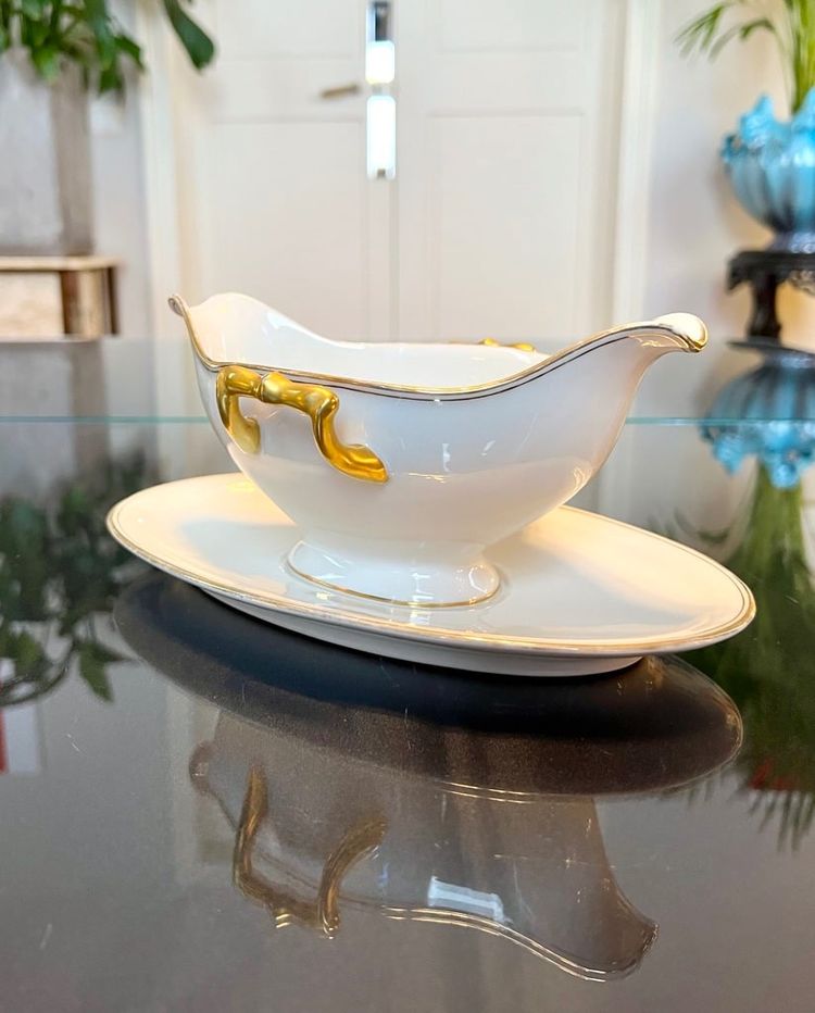 Saucière à Plateau - Porcelaine De Limoges - Vintage
